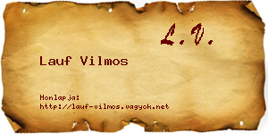 Lauf Vilmos névjegykártya